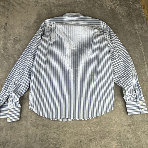 Abercrombie & Fitch Shirt Mens XL Muscle Button Down Blue White Stripe Collared - Picture 3 of 9
